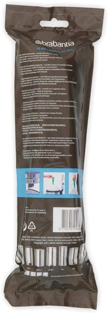 Brabantia Smartfix  Mülltüten 23-30 Liter Slimline (12 Rollen) Codierung G