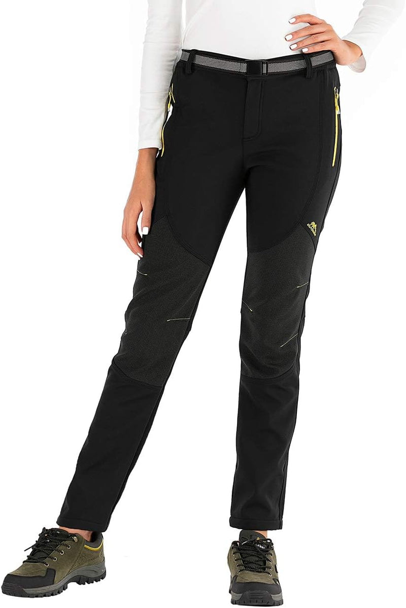 BenBoy Damen Wanderhose Wasserdicht Softshellhose Outdoorhose Winddicht Warm Gefüttert Winter Skihos