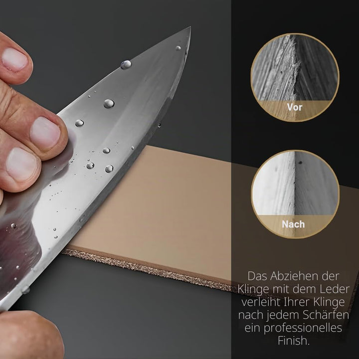 #3000 feine #6000 extrafeine Korund-Schleifsteinscheibe und Leder-Streichriemen, kompatibel mit HORL