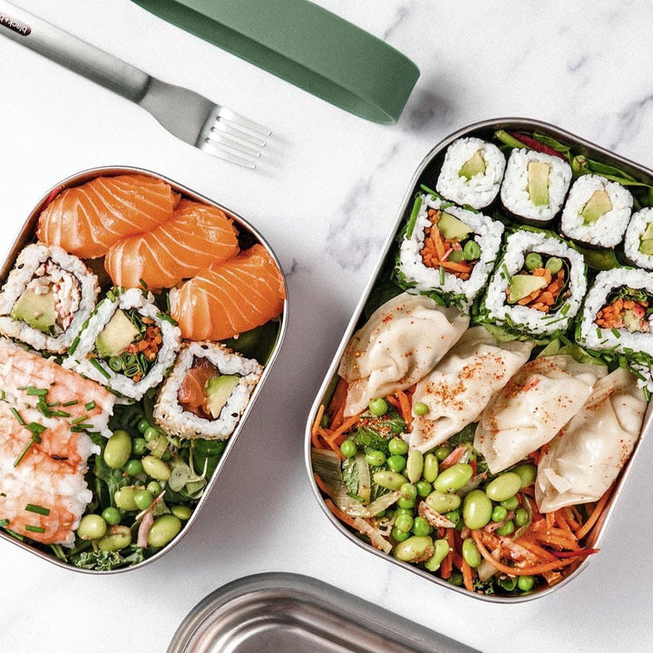 black+blum Lunchbox Edelstahl 600ml | Orange | 3-in-1 | Vakuumverschluss- 100% auslaufsicher | inkl.