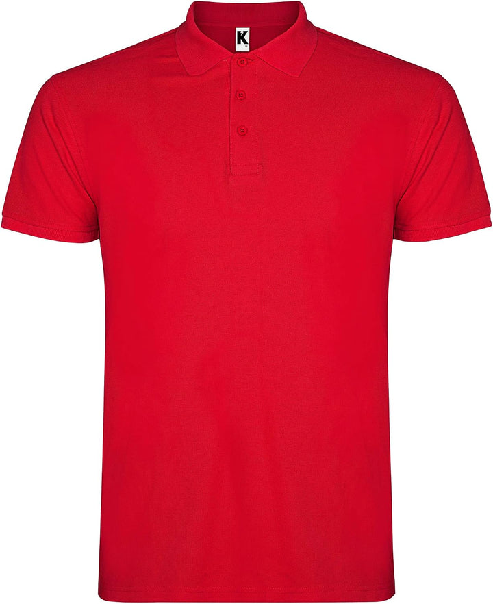 Poloshirt für Kinder, 100 % Baumwolle, mit kurzen Ärmeln, geripptem Kragen, Patte und drei Knöpfen,