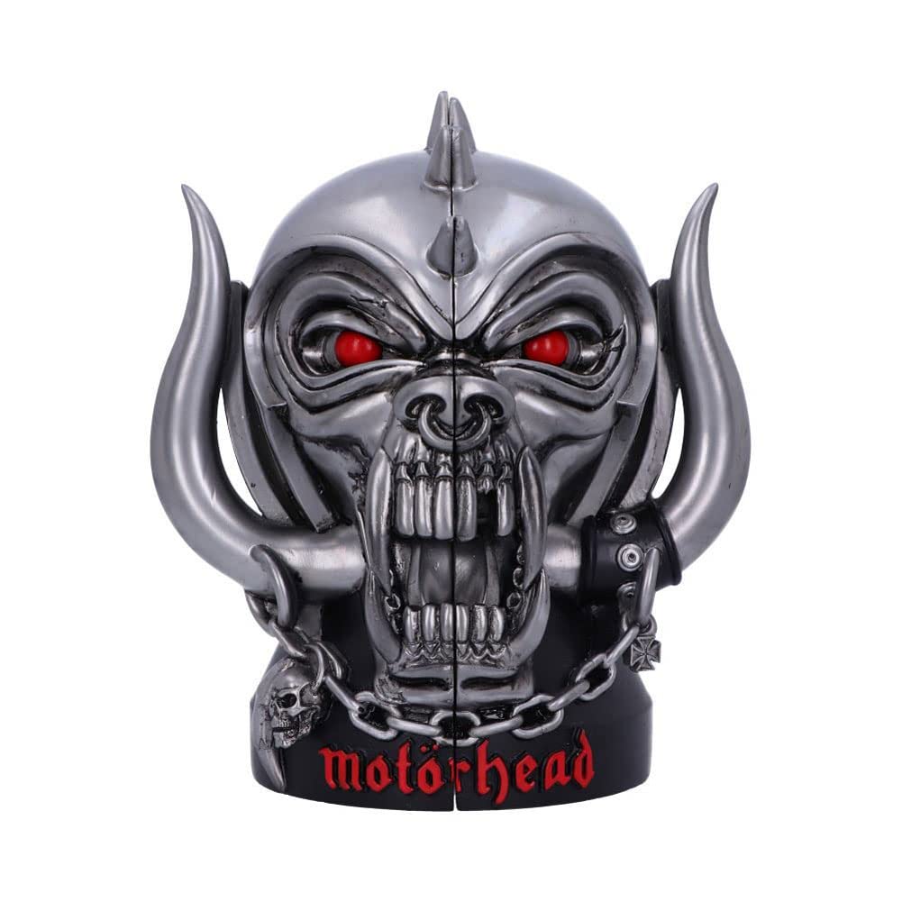 Nemesis Now Offizielles Lizenzprodukt Motorhead Warpig Snaggletooth Buchstützen, Silber, 18 cm, B537