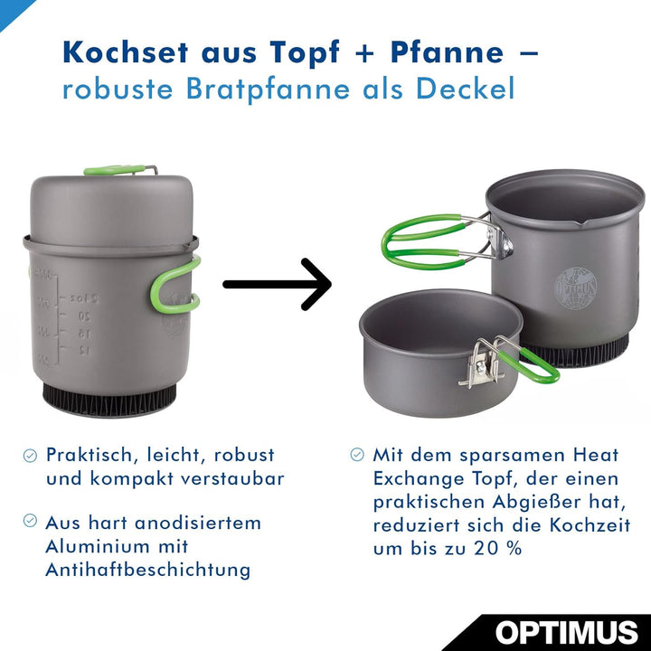 Optimus Terra Weekend HE Kochset 0.95 L, grau, schwarz