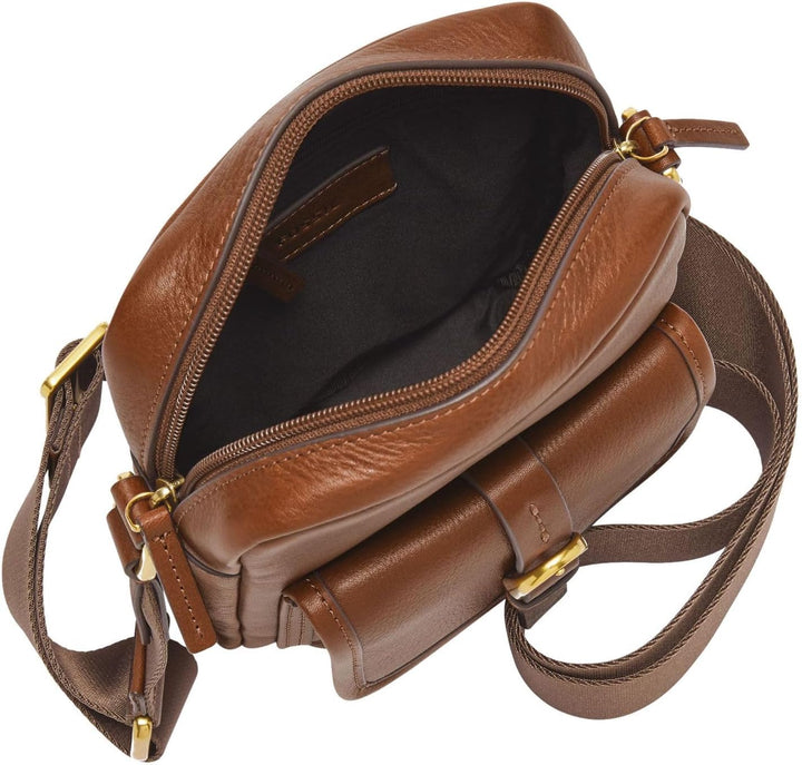 Fossil Herren Camden Umhängetasche, 15.2 L x 6.4 W x 20.3 cm H Brown, Brown