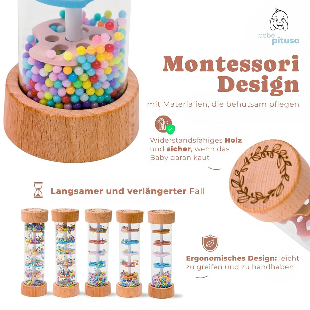 Regenmacher baby | Montessori Spielzeug ab 6 Monate | Sensorik- und Motorikspielzeug | Greifspielzeu