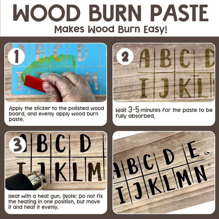 Holzpastenstift-Set, 113,4 g, Holzbrenngel, doppelseitiges Marker-Set, für Holzverbrennung in wenige