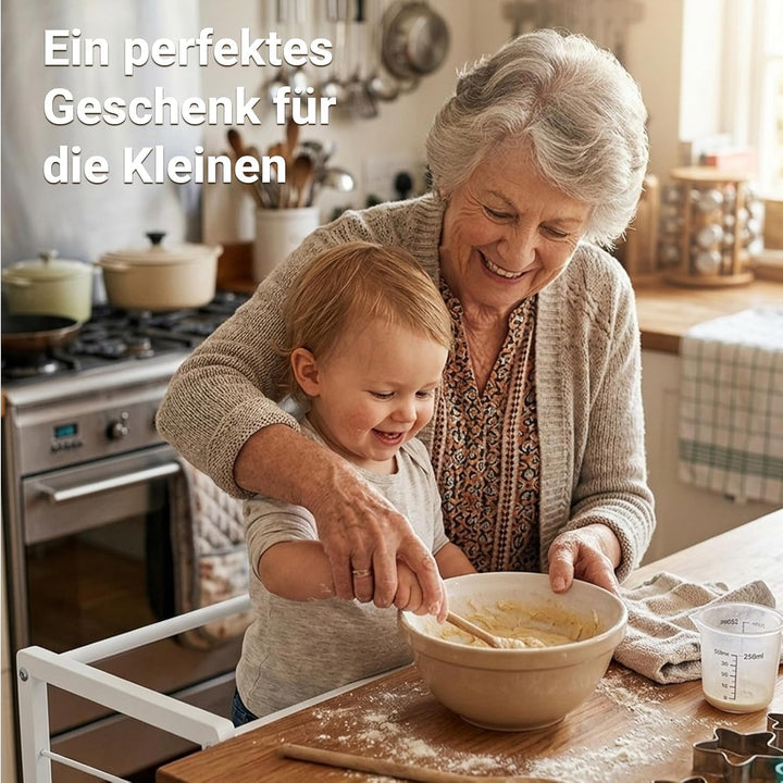 COSYLAND Lernturm ab 1 Jahr Montessori Learning Tower Stahl Stabil, Weiss | Stabiler Toddler Tower m