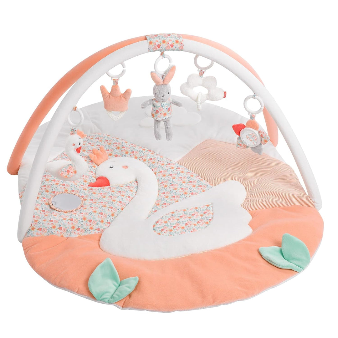 Fehn 062144 3-D-Activity-Decke Schwanensee | Spielbogen mit 5 abnehmbaren Spielzeugen für Babys Spie