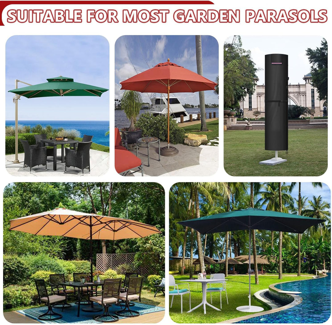 LAMUNI Ampelschirm Abdeckung für Ø400cm Sonnenschirme, Wasserdicht Ampelschirm Schutzhülle für Sonne