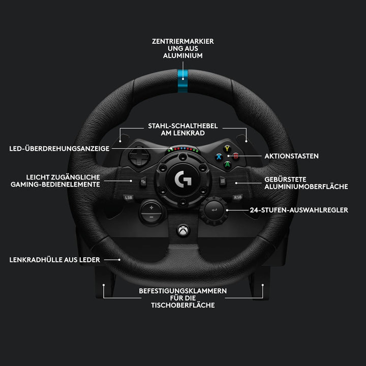 Logitech G G923 TRUEFORCE Gaming Rennlenkrad mit Pedalen + A10 Gaming-Headset Gen 2 Kabelgebundenes