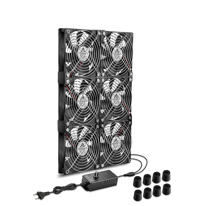 GDSTIME 6 x 120mm Lüfter 230V Dual 360mm Gehäuselüfter 220V PC Ventilator 3000 U/min DC 4V-12V Regel