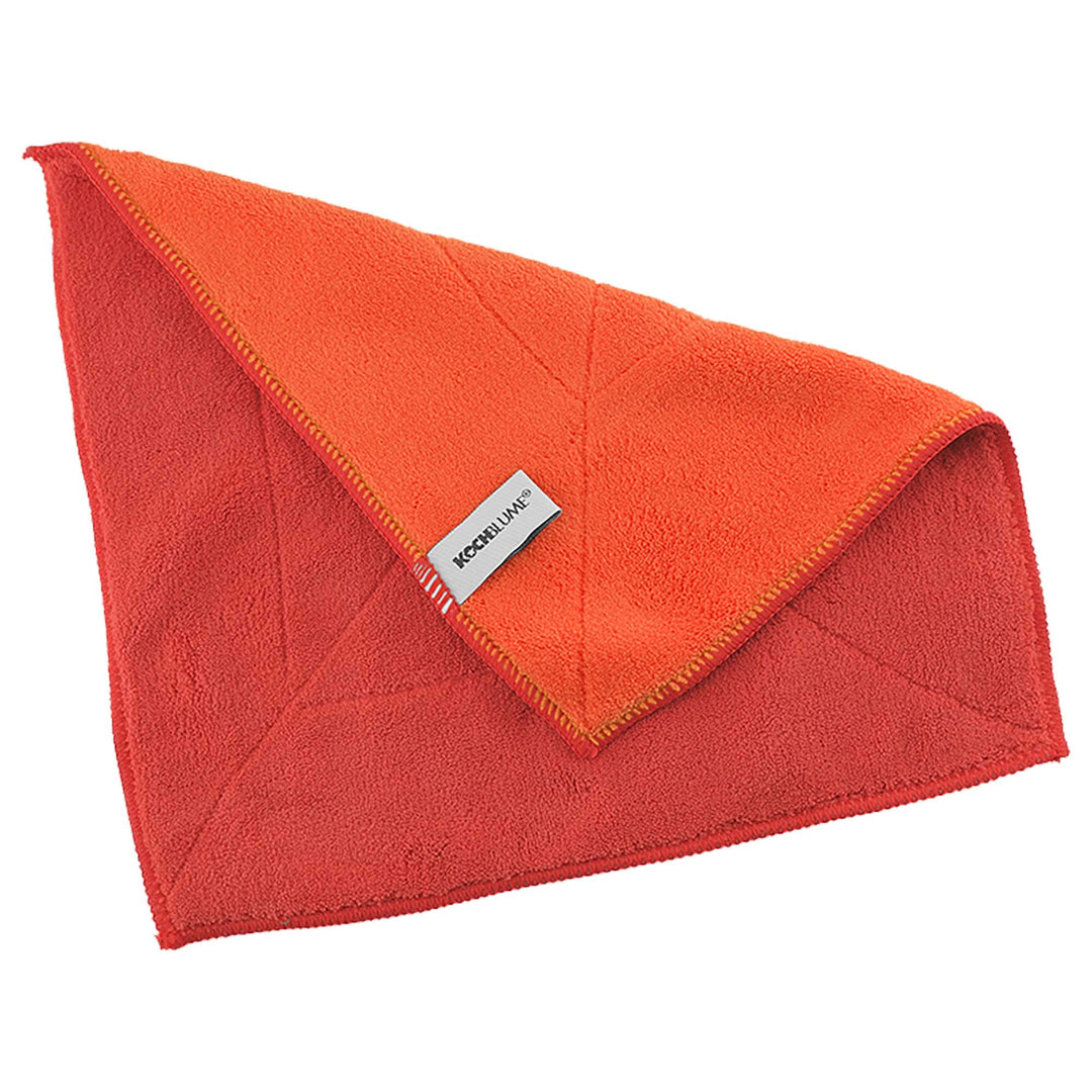 Kochblume Microfasertuch Set, 10-teilig | Premium Microfaser | Set in der bunten Box (rot-orange), R