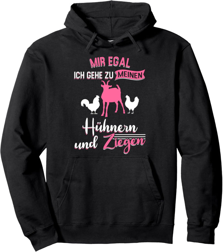 Hühner Ziegen Bäuerin Pullover Hoodie