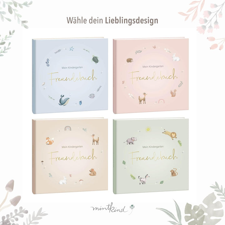 mintkind® Kindergarten Freundebuch Wald, Freundschaftsbuch zum Ausfüllen, Freundebuch für den Kinder