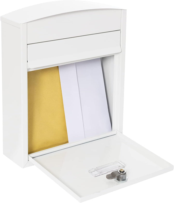 Arregui - Briefkasten aus Edelstahl, 28,5 x 24 x 9,5 cm, weiss, Weiss