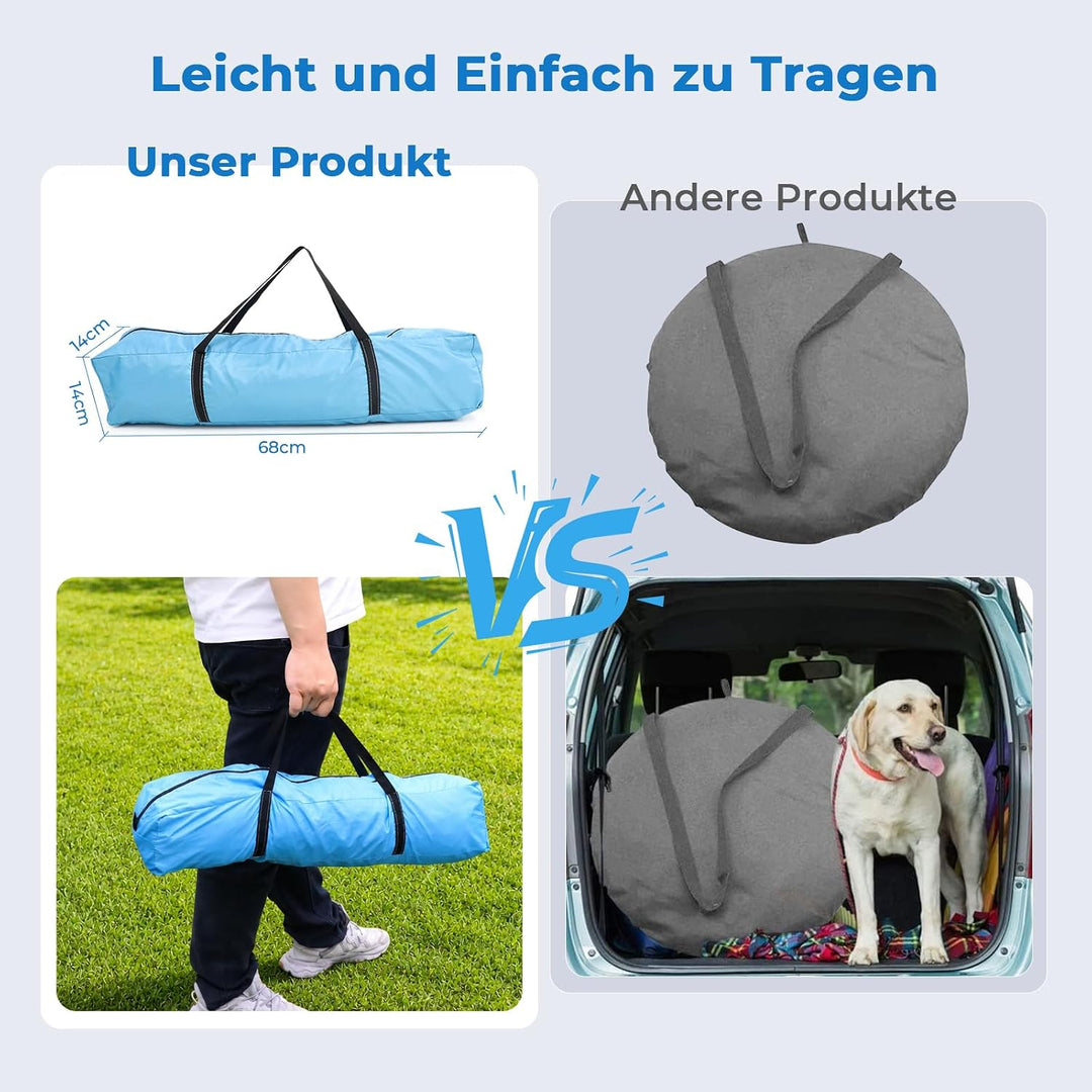 Strandmuschel Pop Up für 2-3 Personen – Automatisches Strandzelt mit Verlängerter Matte, 2 Fenster f
