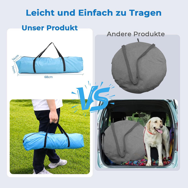Strandmuschel Pop Up für 2-3 Personen – Automatisches Strandzelt mit Verlängerter Matte, 2 Fenster f