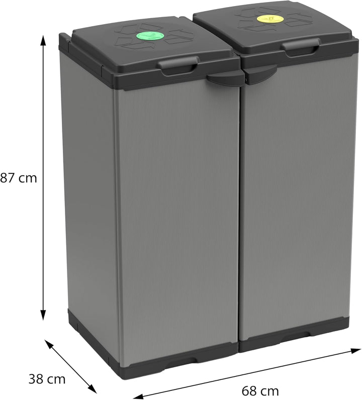 Adventa: Schrank für Mülltrennung aus Kunststoff, einfach zu montieren, modulares System, geeignet f