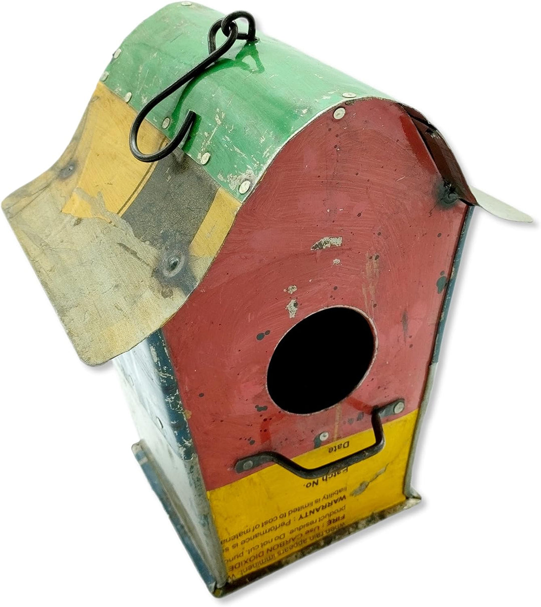 Metall Vogelhaus zum aufhängen 22 x 36cm bunt Nist-Kasten Garten-Deko Vögel