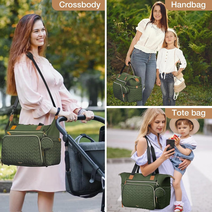 Tonyeee Wickeltasche mit Schnullertasche und Wickelunterlage, Wickelrucksack Multifunktions-Babytasc