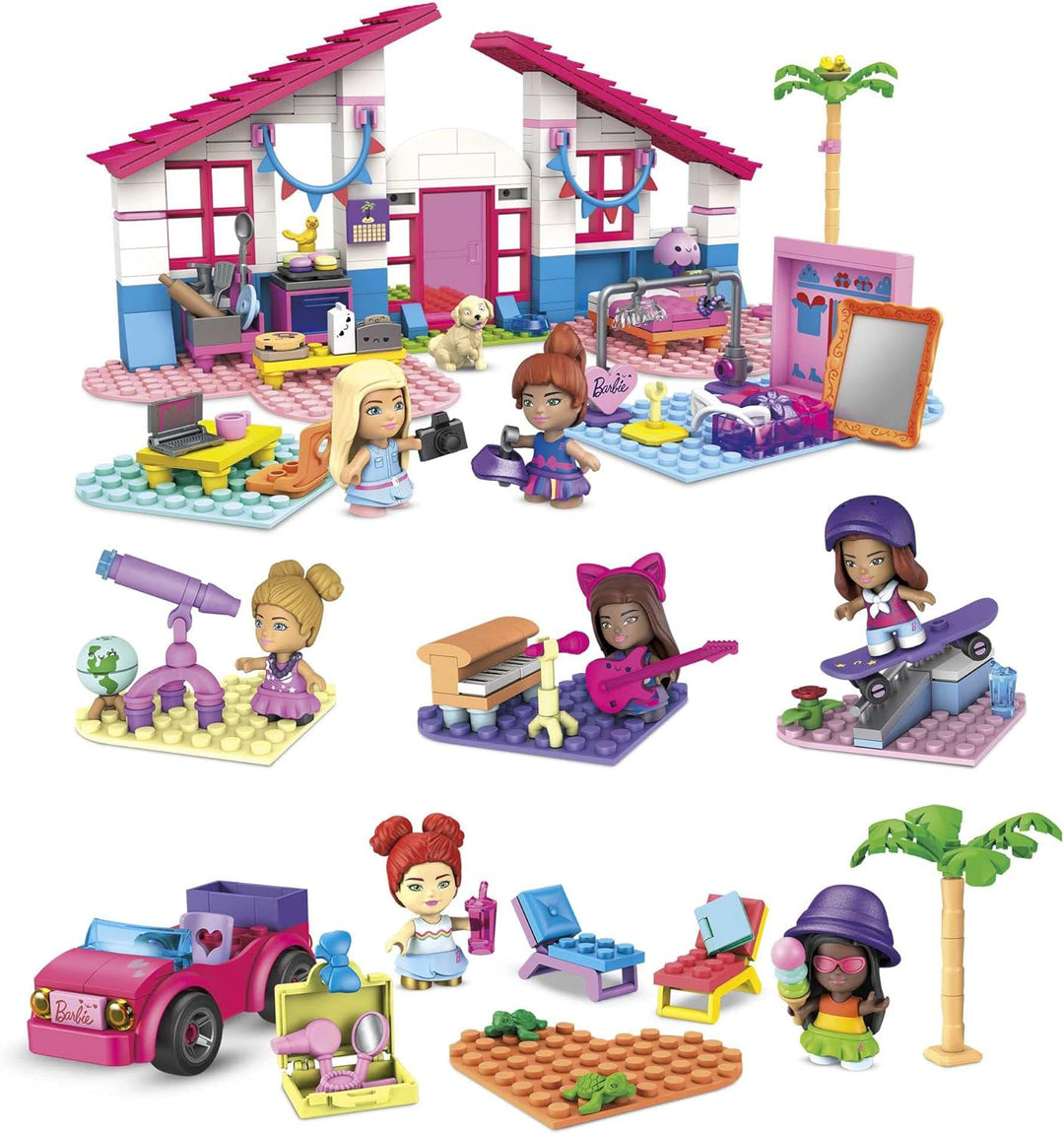 MEGA Construx HBF32 - Barbie Malibu-Bauspielzeugset Bundle, Bauset mit 445 Bausteinen, ab 5 Jahren