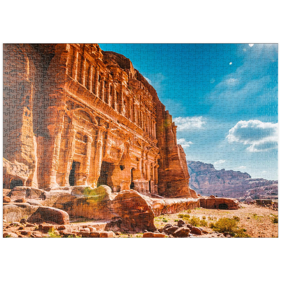 Schönheit der Felsen und alte Architektur in Petra, Jordanien - Premium 1000 Teile Puzzle - MyPuzzle