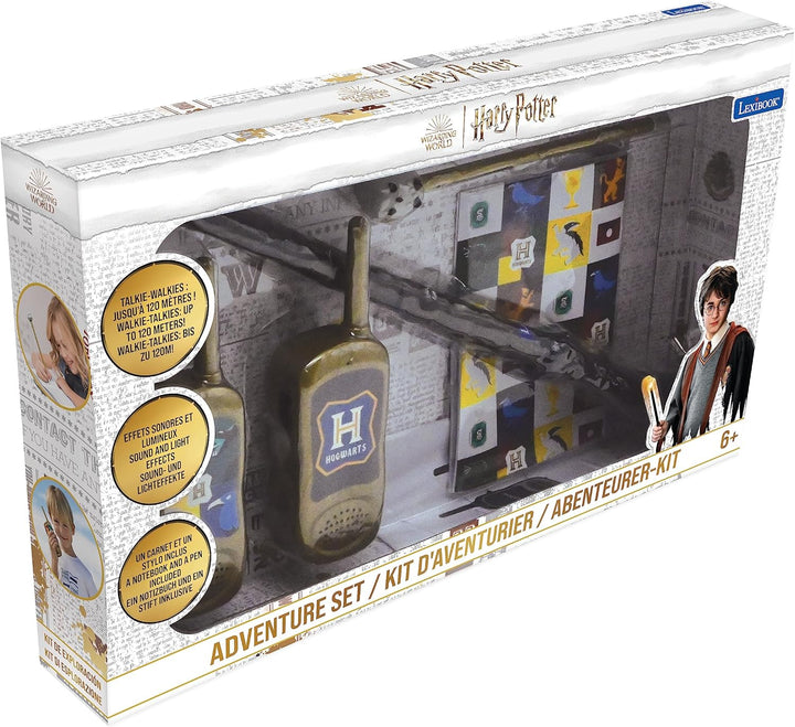 Lexibook, Harry Potter, Zauberer-Abenteurer-Set mit Talkies-Walkies, Zauberstab, Notizbuch, Stift, R