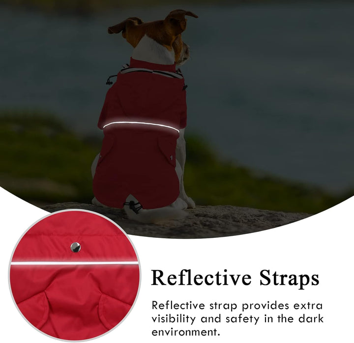 Pethiy Premium Hunde Regenmantel,Regenjacken für Hunde,wasserdicht Hundemantel mit Reissverschluss,H