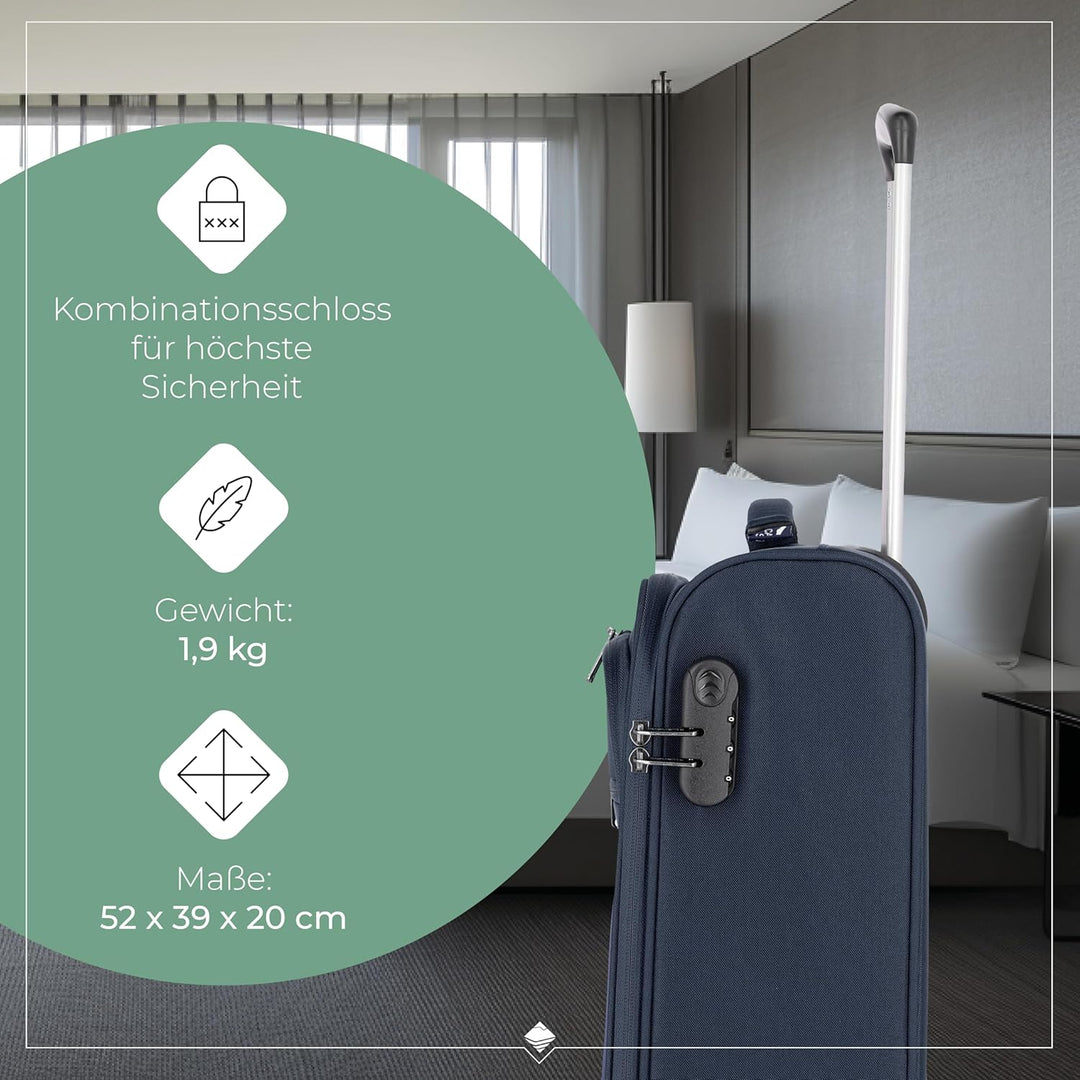 travelite 2 Rad Handgepäck Koffer mit Schloss erfüllt IATA Bordgepäck Mass, Gepäck Serie CABIN: Komp