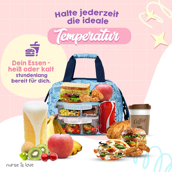 Nurse is Love Kühltasche Klein Für Krankenschwester, Lunchtasche, Lunch Bag, Thermotasche, Frühstück
