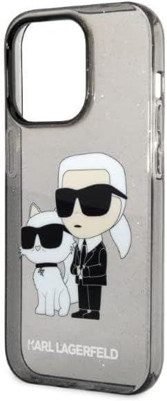 Karl Lagerfeld KLHCP14XHNKCTGK Hülle für iPhone 14 Pro Max 6,7" Schwarz hardcase Gliter Karl&Choupet