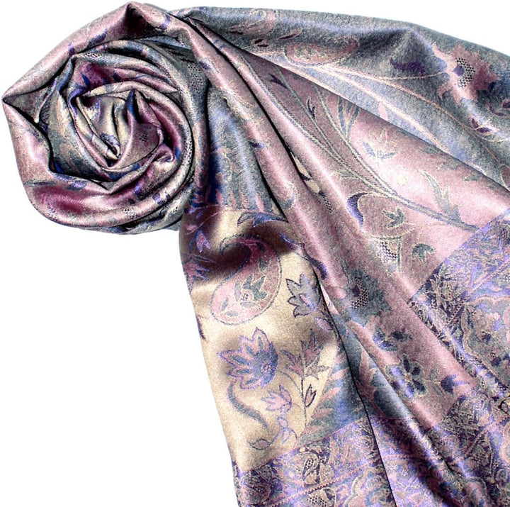 Lorenzo Cana Luxus Pashmina Damenschal Schaltuch jacquard gewebt 100% Seide 70 x 190 cm Paisley Must