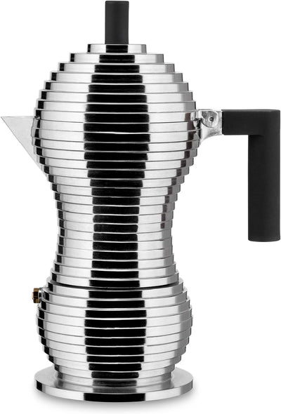 Alessi Kaffeekanne, schwarz, Aluminium, 5.4 x 14.5 x 33.5 cm 5.4 x 14.5 x 33.5 cm Schwarz, 5.4 x 14.