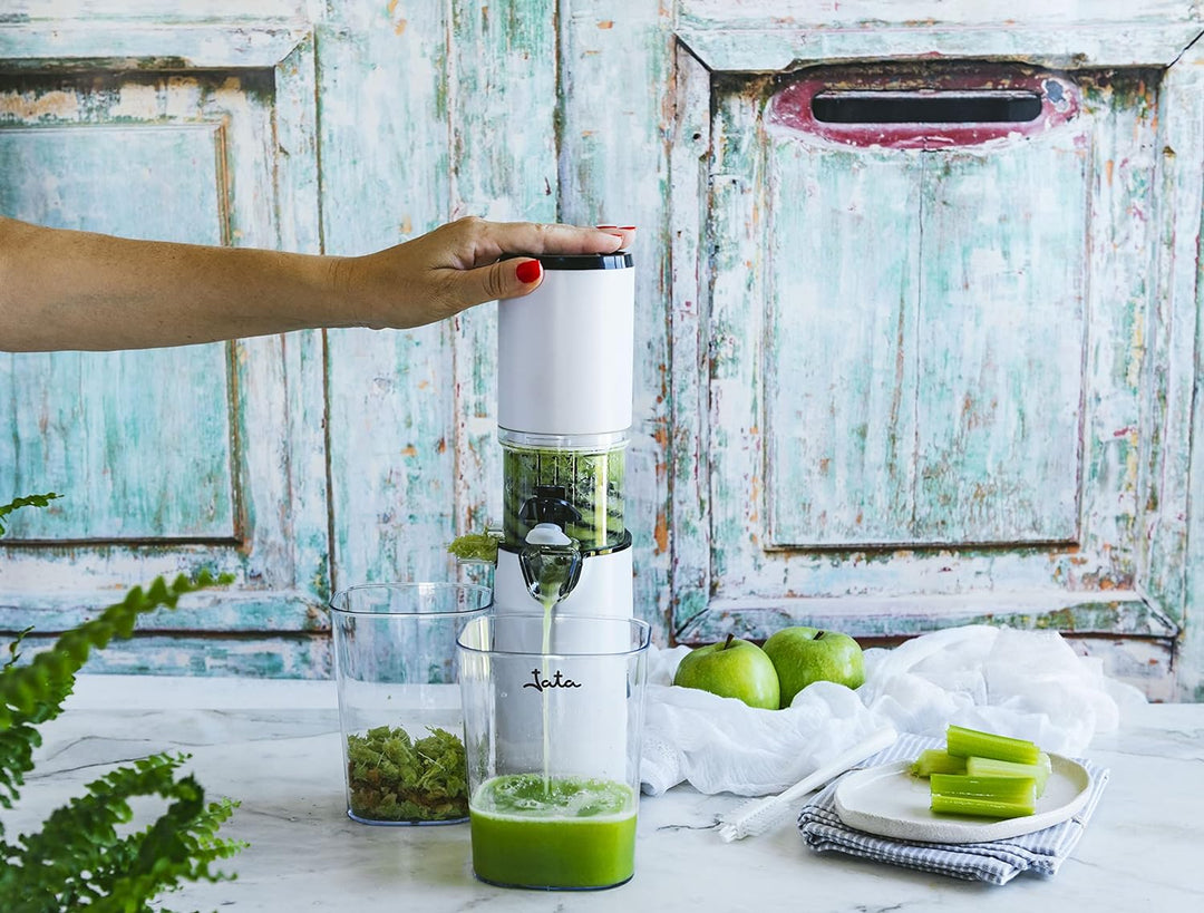 Jata JELI1201 Entsafter für Gemüse und Obst, langsame Entnahme, 60 U/min, 130 W, auslaufsicher, leis