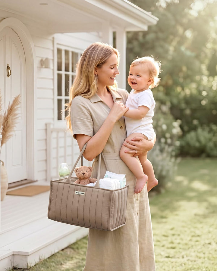 Blissful Diary Baby-Windelkorb, stilvoller Baby-Windel-Caddy Organizer, Aufbewahrungskorb für Windel