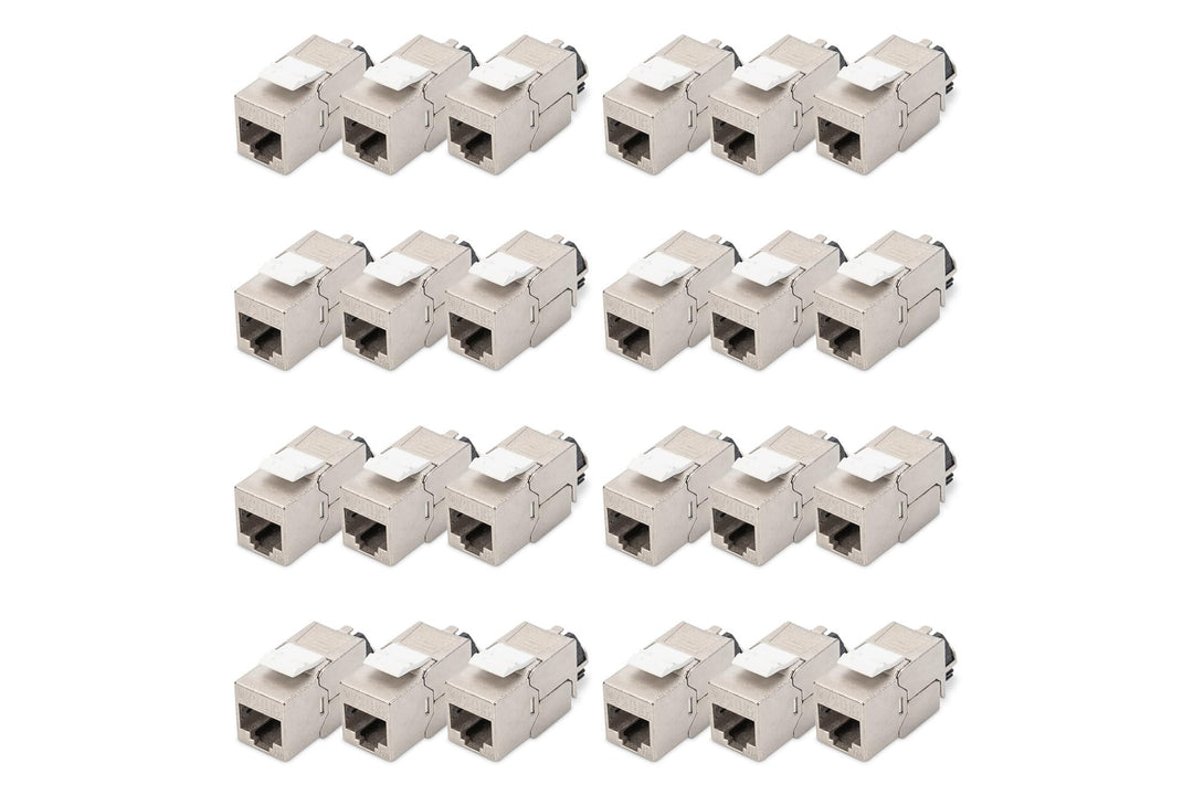 DIGITUS Keystone-Modul Cat-6A Geschirmt - 24 Stück - RJ45-Buchse - 500 MHz 10GBase-T - AWG 26-22 - D