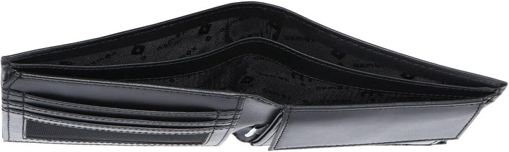 Oxmox Leather Querscheinbörse 12 cm black Schwarz, Schwarz