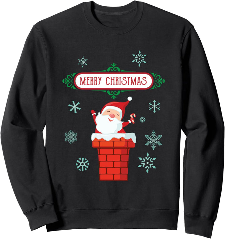 Frohe Weihnachten Weihnachtsmann Karikatur Sweatshirt