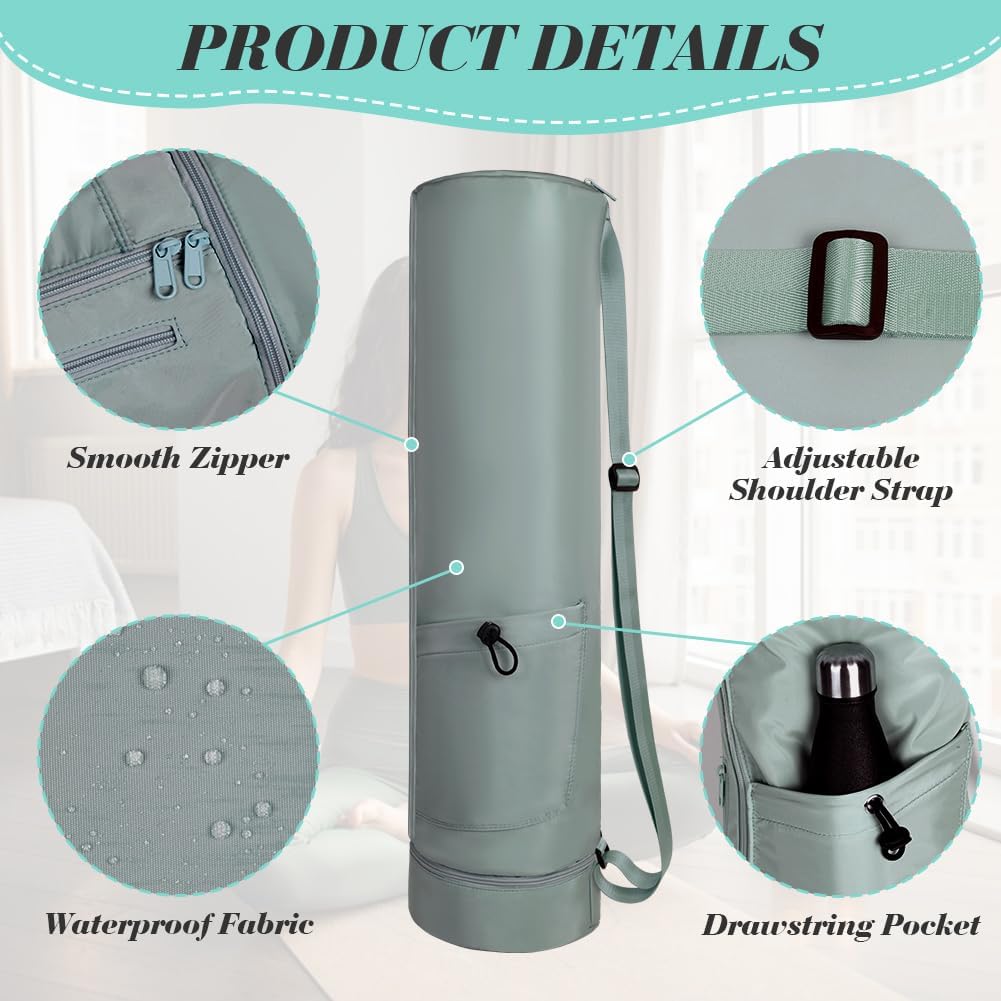 Yogatasche, Yogamatte Tasche, Sporttasche Damen mit Nassfach & Flaschentasche, Verstellbarer Schulte