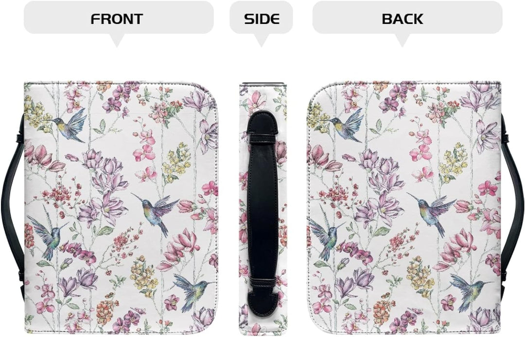 Kuiaobaty Kolibri-Bibelhülle mit Lesezeichen, weisse Buchhülle mit Griff, Kunstleder, gross 2XL-[12.