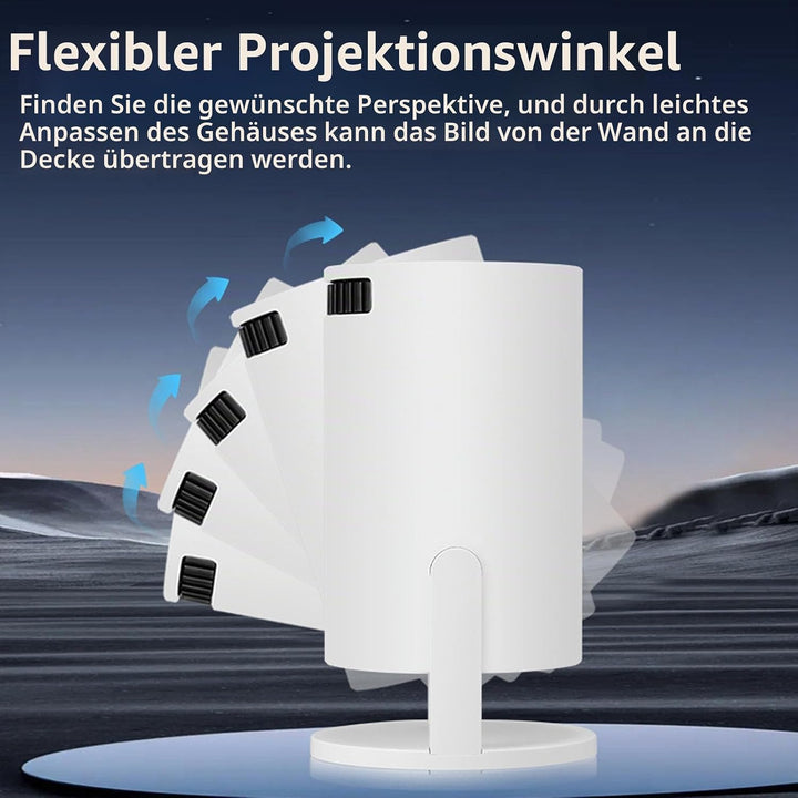 Outdoor Projektor mit WLAN und Bluetooth, Tragbarer 1080P Full HD 4K-Videoprojektor mit Fernbedienun