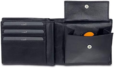 Voi Geldbörse "TOBI" NOS-70311 Leder für Herren Schwarz Geldbeutel Herren gross