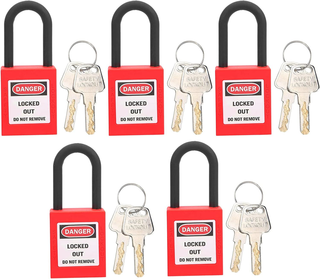 Lockout-Tagout-Schlösser 5 Sätze Lockout-Schloss 2 Schlüssel Pro Schloss Staubdichtes Nylon-Sicherhe