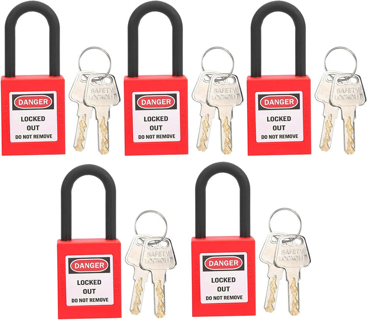 Lockout-Tagout-Schlösser 5 Sätze Lockout-Schloss 2 Schlüssel Pro Schloss Staubdichtes Nylon-Sicherhe