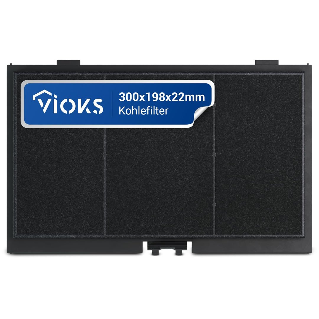 VIOKS Kohlefilter Dunstabzugshaube Filter 300x198mm Ersatz für Siemens LZ45510 11025805 - Aktivkohle