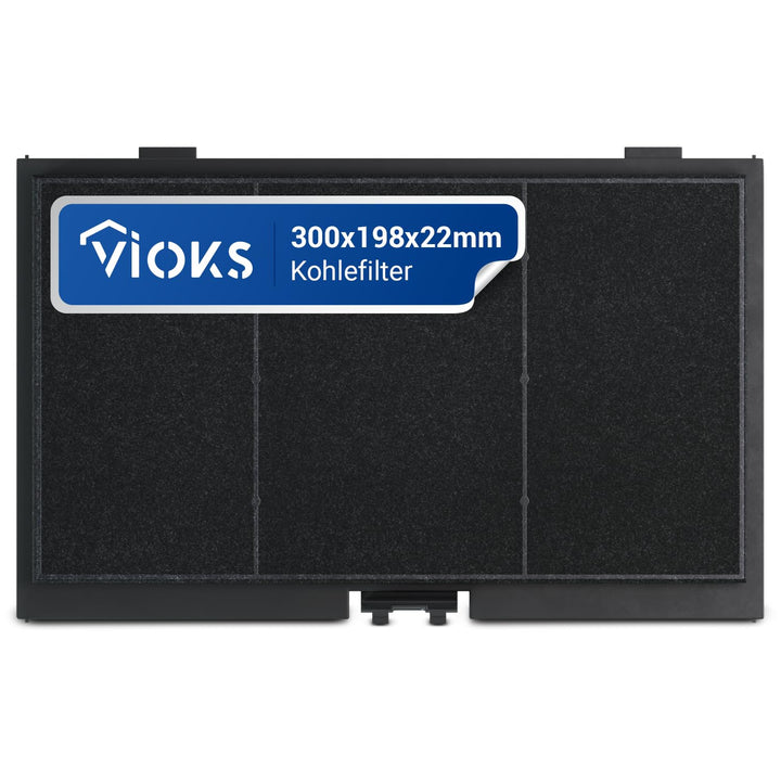 VIOKS Kohlefilter Dunstabzugshaube Filter 300x198mm Ersatz für Siemens LZ45510 11025805 - Aktivkohle