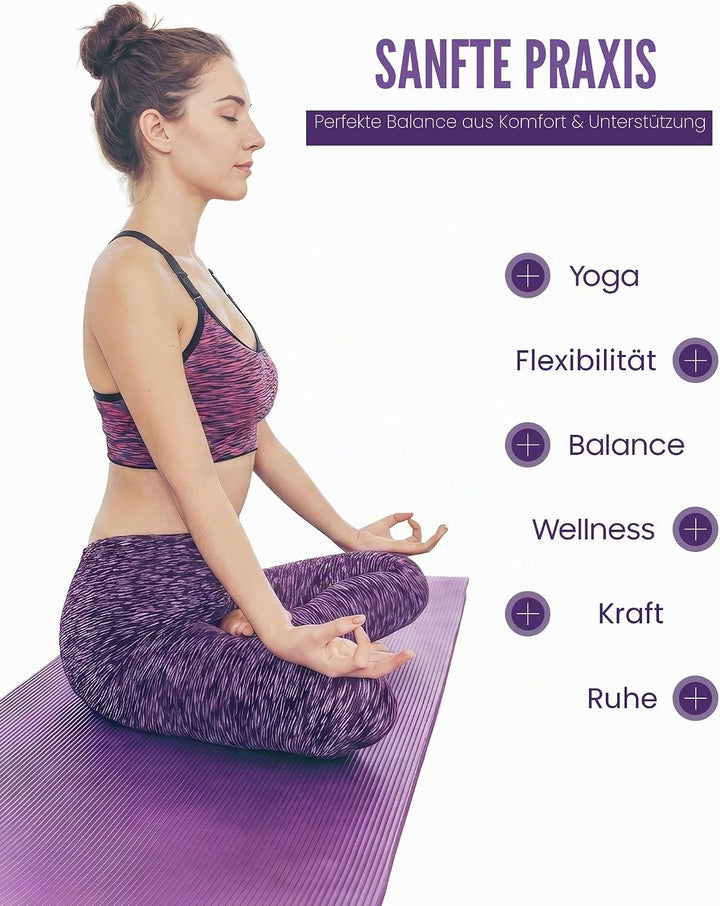 ROMIX Yoga Matte Dicker 10mm, Yogamatte Rutschfest Umweltfreundlich Weich Schaum Pad, Schweissresist