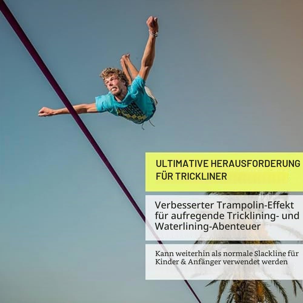 Gibbon Slacklines SurferLine | 30m Trick &amp; Waterline Set | Inkl. Ratschenschutz &amp; TreeWear | Einfach
