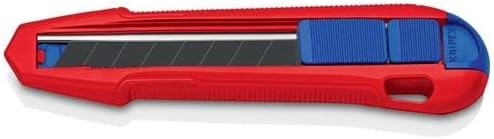 KNIPEX CutiX® Universalmesser, mit Stabilisierungsschiene, Klingenverriegelung, 18 mm Abbrechklinge,