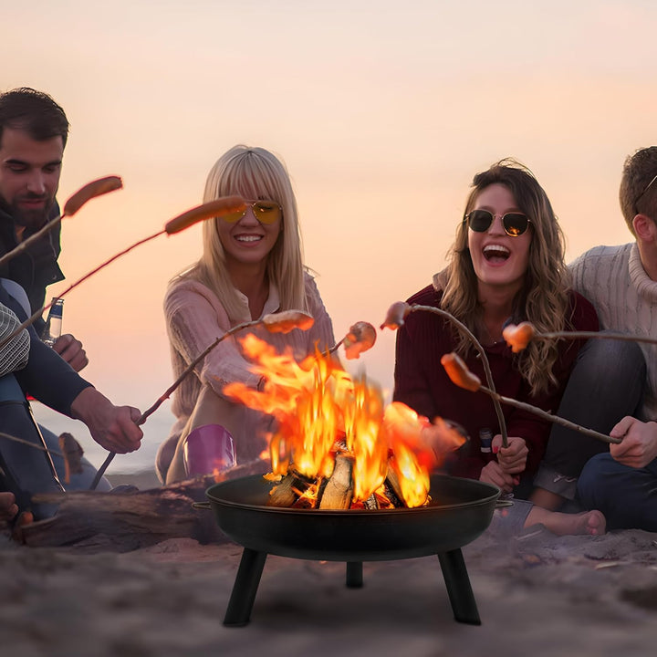 Froadp Feuerschalen für den Garten Rund Ø80cm Feuerstelle aus Metall Multifunktionale Feuerkorb mit